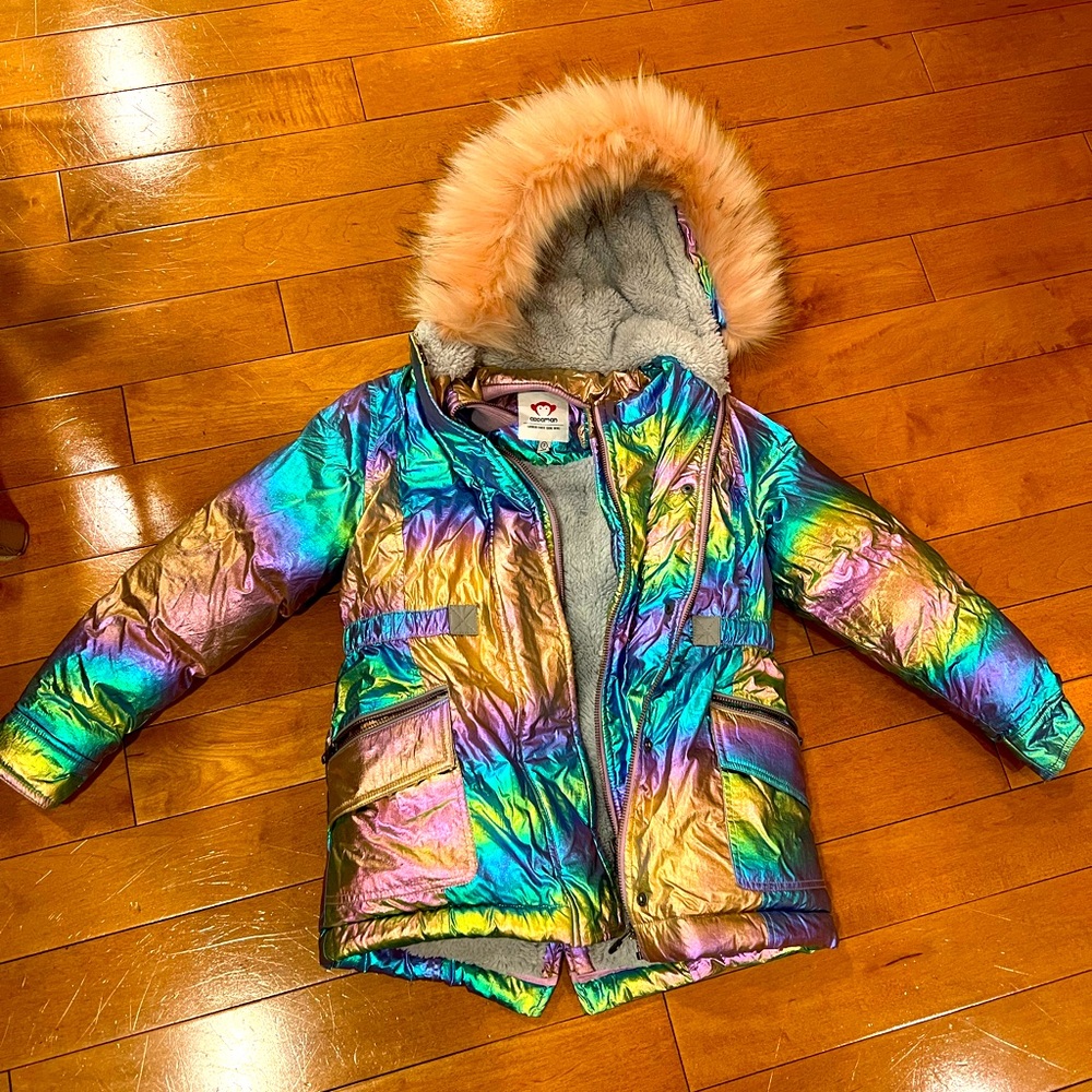 Girls Appaman jacket, size 7, rainbow iridescent, like new!